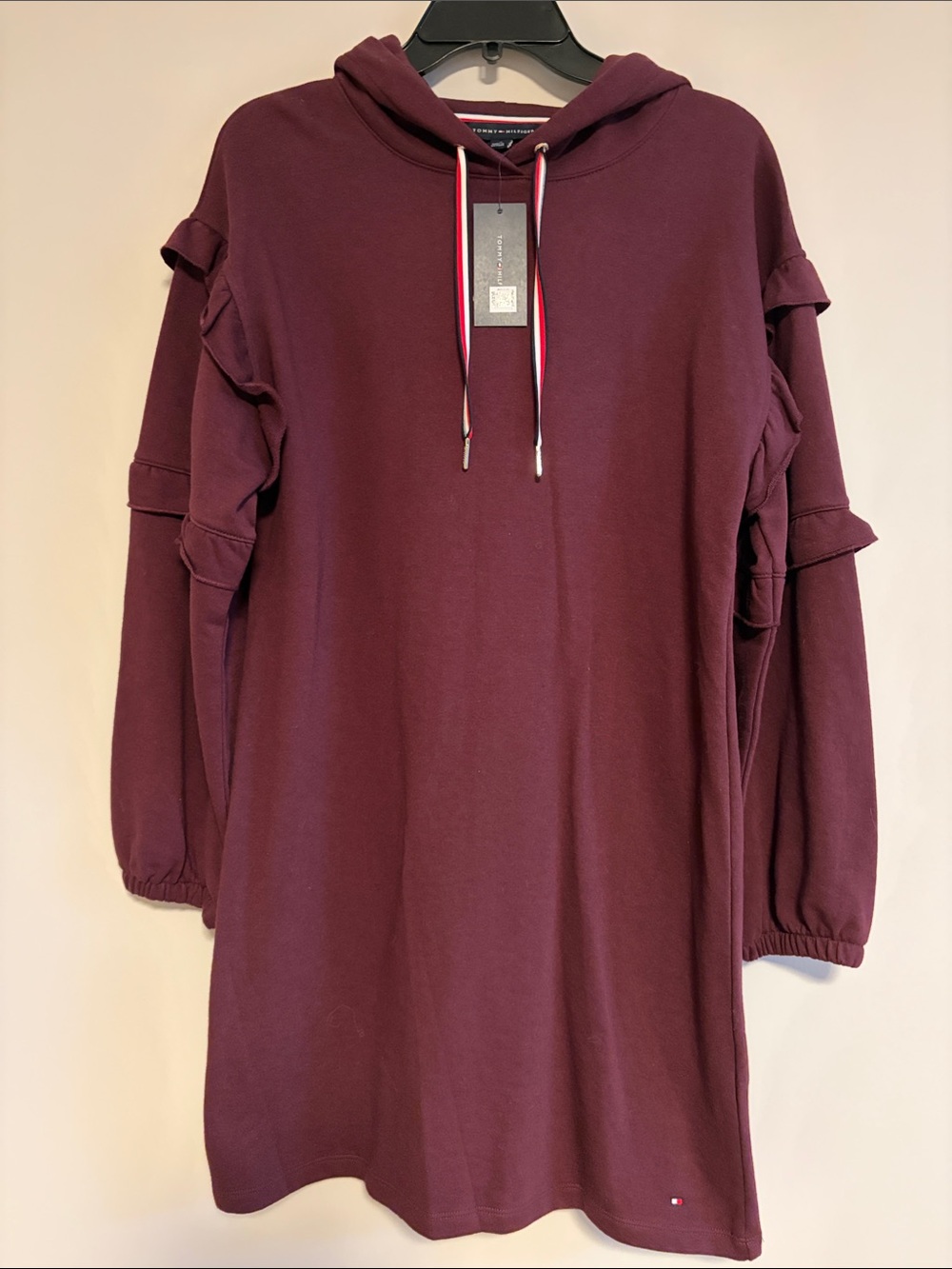 Tommy Hilfiger Kids Maroon Hooded Sweatshirt Dress
